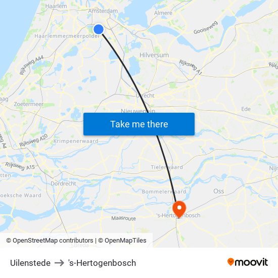 Uilenstede to 's-Hertogenbosch map