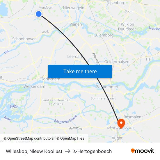 Willeskop, Nieuw Kooilust to 's-Hertogenbosch map