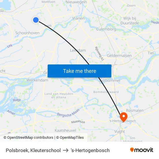 Polsbroek, Kleuterschool to 's-Hertogenbosch map