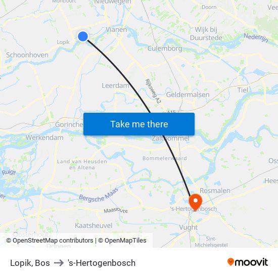 Lopik, Bos to 's-Hertogenbosch map