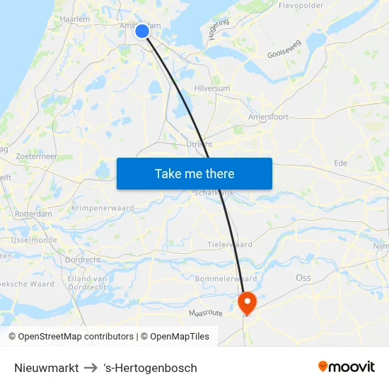 Nieuwmarkt to 's-Hertogenbosch map