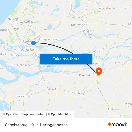 Capelsebrug to 's-Hertogenbosch map