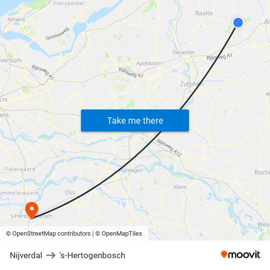 Nijverdal to 's-Hertogenbosch map