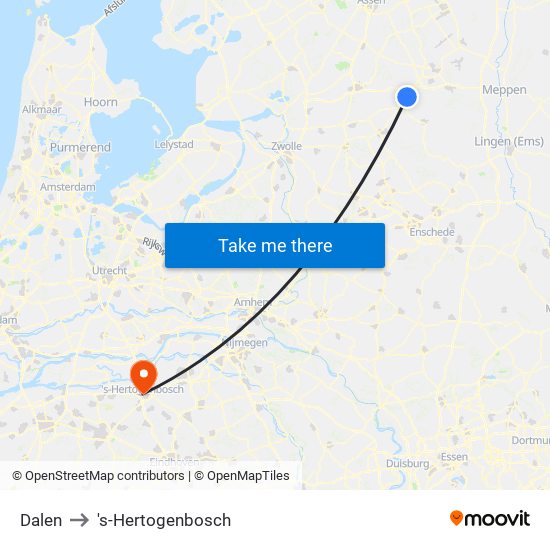 Dalen to 's-Hertogenbosch map
