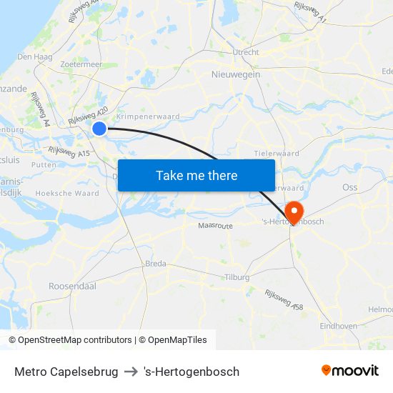 Metro Capelsebrug to 's-Hertogenbosch map