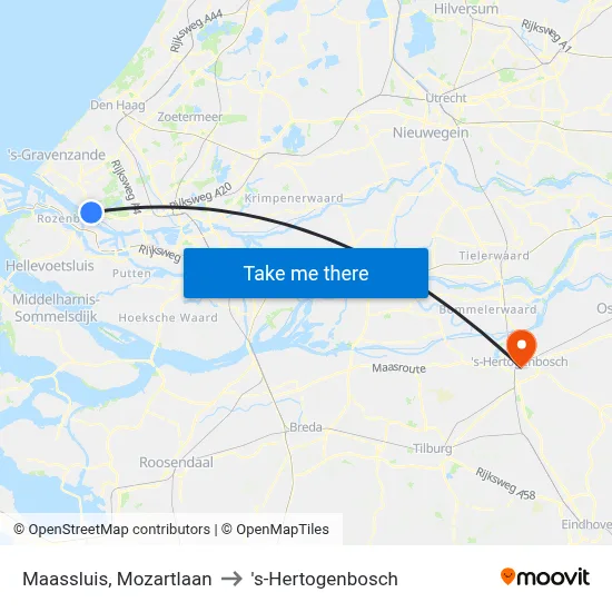 Maassluis, Mozartlaan to 's-Hertogenbosch map