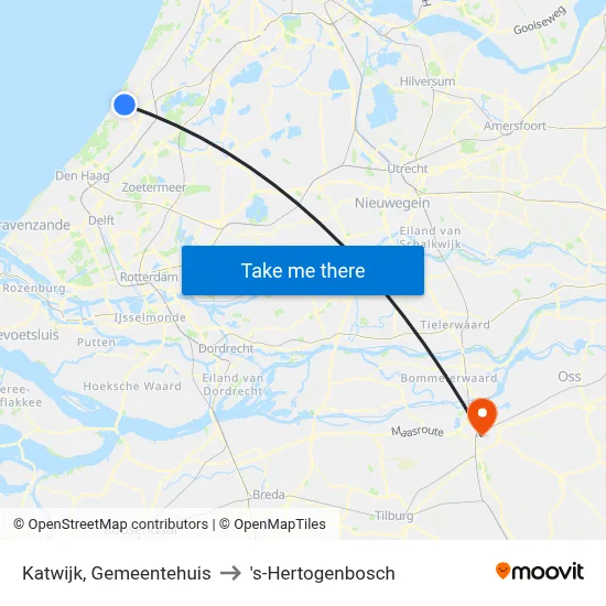 Katwijk, Gemeentehuis to 's-Hertogenbosch map