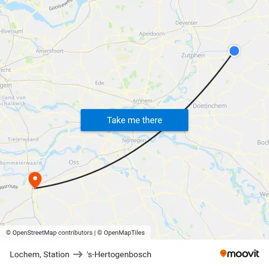 Lochem, Station to 's-Hertogenbosch map