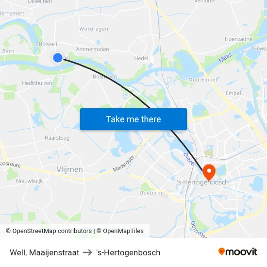 Well, Maaijenstraat to 's-Hertogenbosch map
