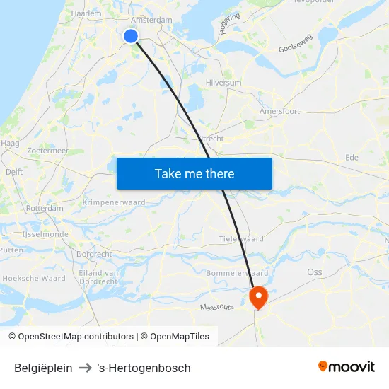 Belgiëplein to 's-Hertogenbosch map