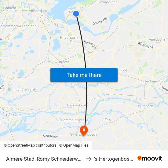 Almere Stad, Romy Schneiderweg to 's-Hertogenbosch map