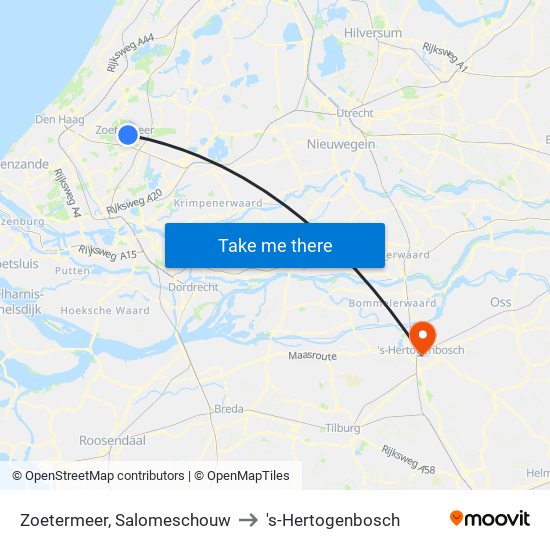 Zoetermeer, Salomeschouw to 's-Hertogenbosch map