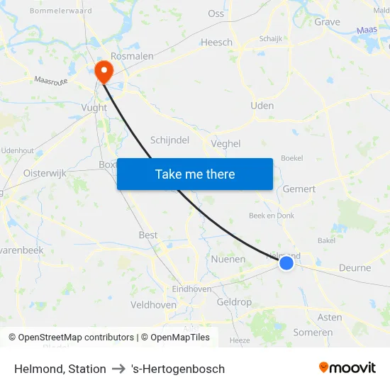 Helmond, Station to 's-Hertogenbosch map