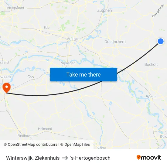 Winterswijk, Ziekenhuis to 's-Hertogenbosch map