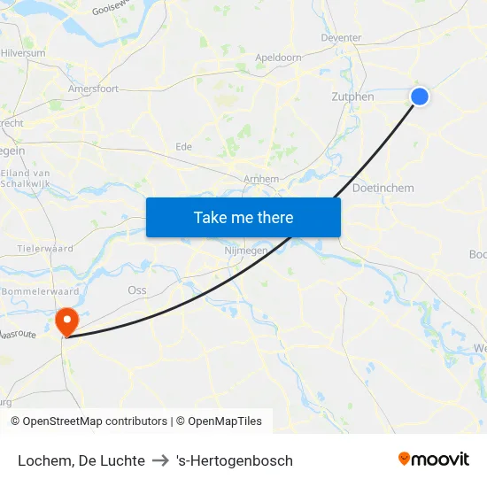 Lochem, De Luchte to 's-Hertogenbosch map