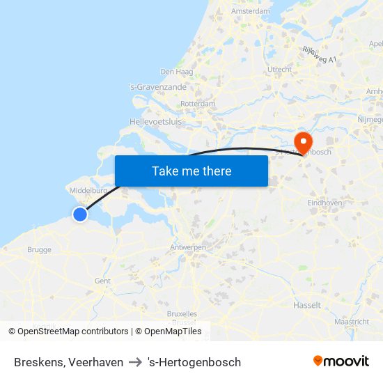 Breskens, Veerhaven to 's-Hertogenbosch map