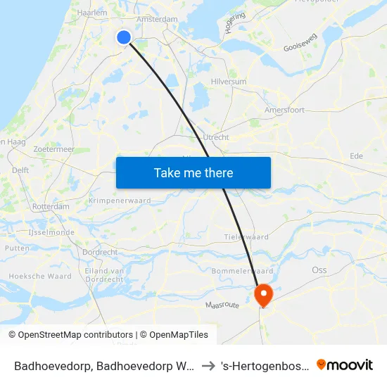 Badhoevedorp, Badhoevedorp West to 's-Hertogenbosch map