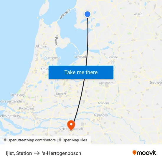 Ijlst, Station to 's-Hertogenbosch map