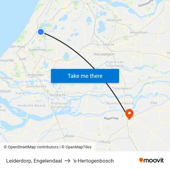 Leiderdorp, Engelendaal to 's-Hertogenbosch map