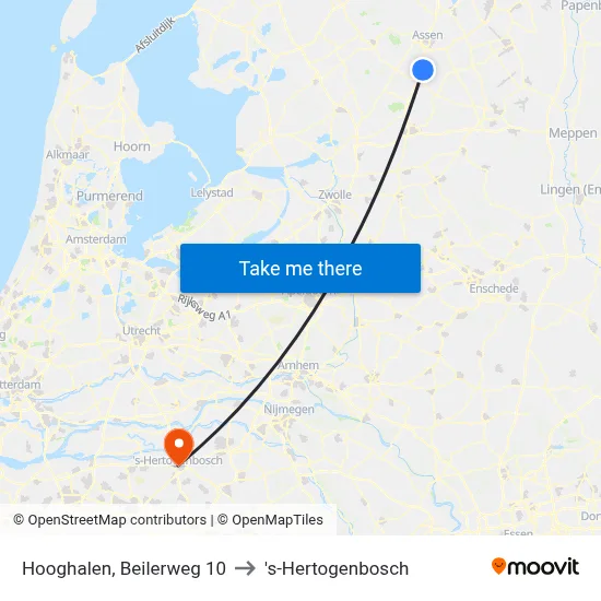 Hooghalen, Beilerweg 10 to 's-Hertogenbosch map