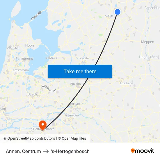 Annen, Centrum to 's-Hertogenbosch map