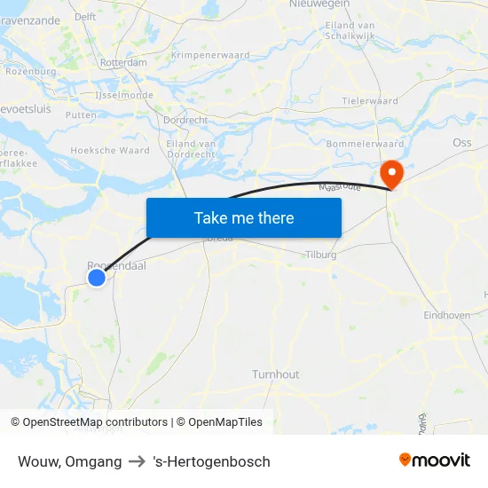 Wouw, Omgang to 's-Hertogenbosch map