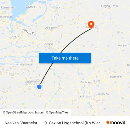 Keelven, Vaarselstraat to Saxion Hogeschool (Ko Wierenga) map
