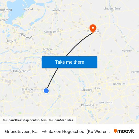 Griendtsveen, Kerk to Saxion Hogeschool (Ko Wierenga) map
