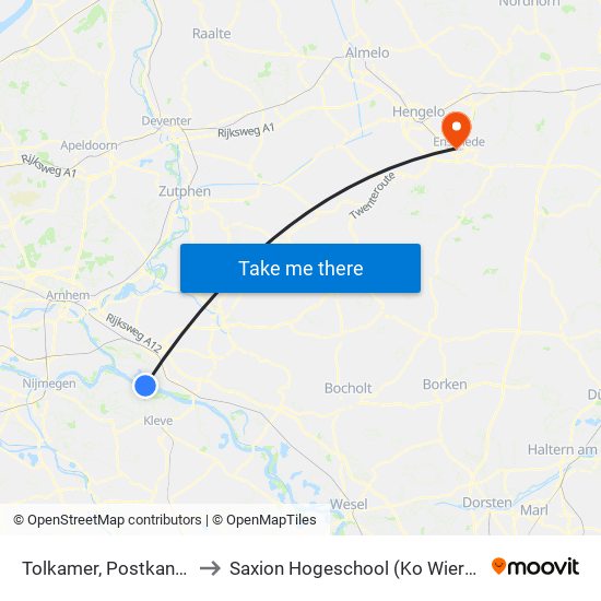 Tolkamer, Postkantoor to Saxion Hogeschool (Ko Wierenga) map