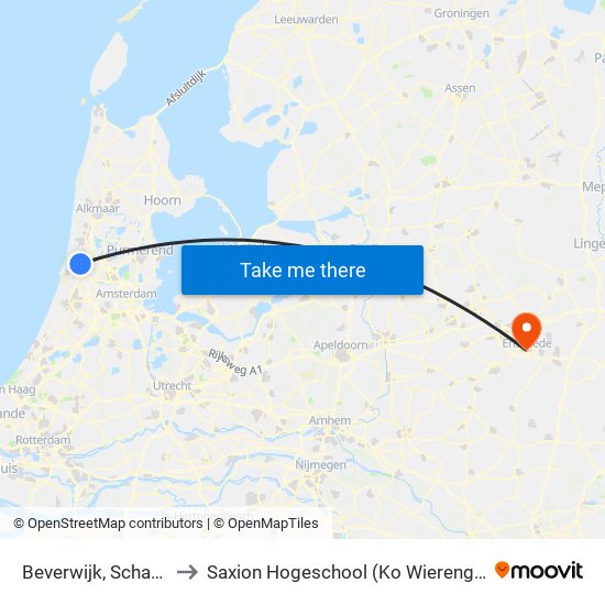 Beverwijk, Schans to Saxion Hogeschool (Ko Wierenga) map