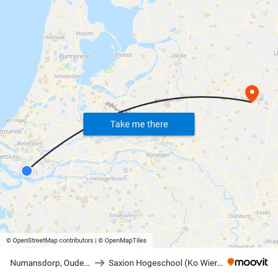 Numansdorp, Oudesluis to Saxion Hogeschool (Ko Wierenga) map