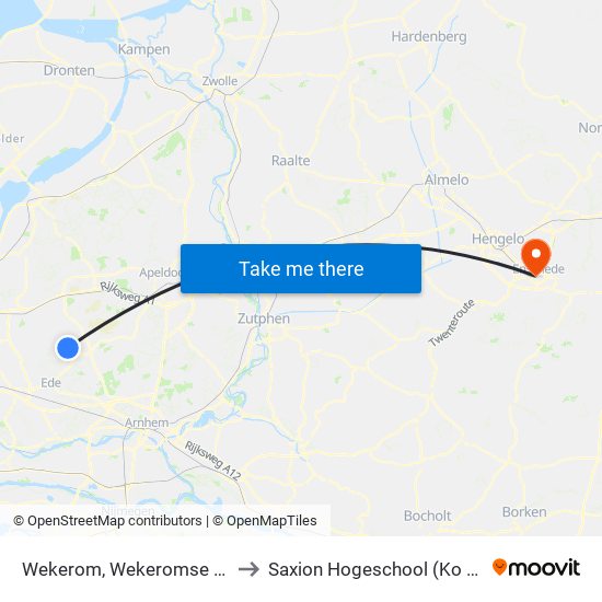 Wekerom, Wekeromse Buurtweg to Saxion Hogeschool (Ko Wierenga) map