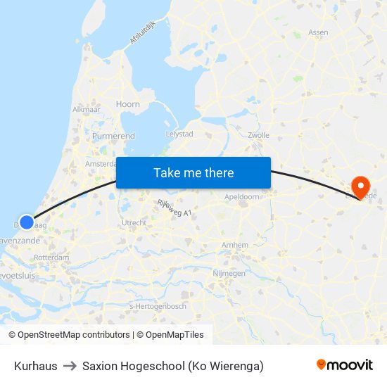 Kurhaus to Saxion Hogeschool (Ko Wierenga) map