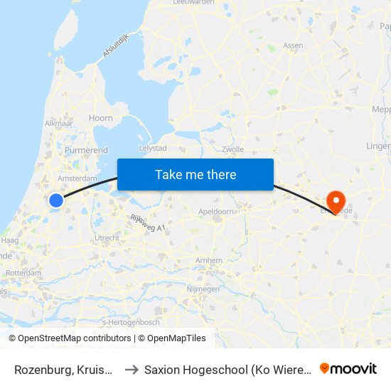 Rozenburg, Kruisweg to Saxion Hogeschool (Ko Wierenga) map