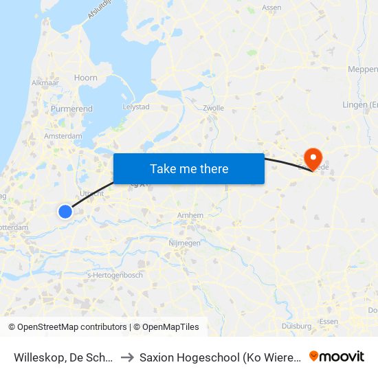 Willeskop, De Schans to Saxion Hogeschool (Ko Wierenga) map