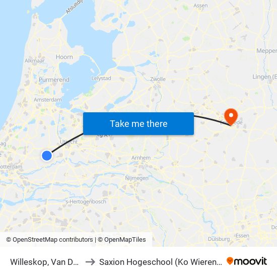 Willeskop, Van Dam to Saxion Hogeschool (Ko Wierenga) map