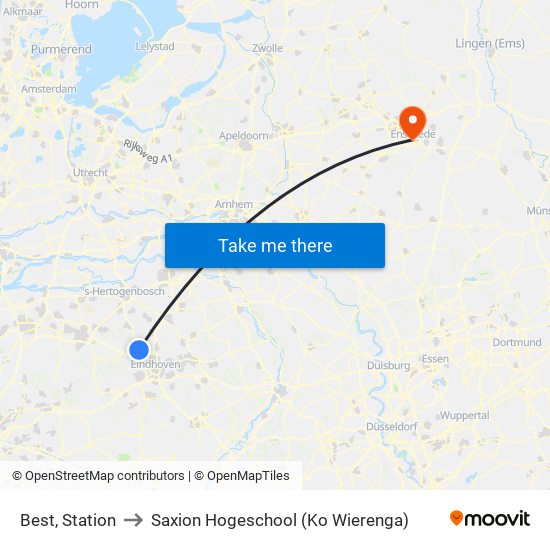 Best, Station to Saxion Hogeschool (Ko Wierenga) map