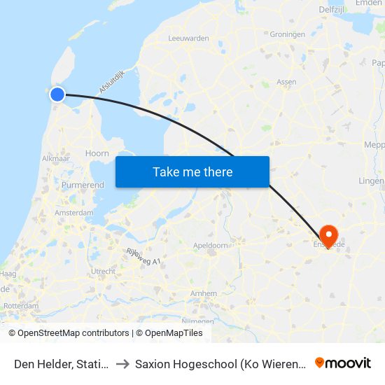 Den Helder, Station to Saxion Hogeschool (Ko Wierenga) map