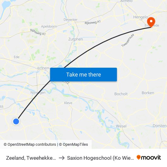 Zeeland, Tweehekkenweg to Saxion Hogeschool (Ko Wierenga) map