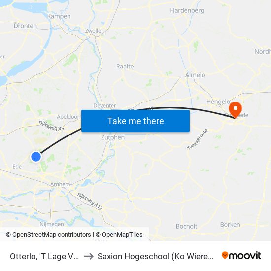 Otterlo, 'T Lage Veld to Saxion Hogeschool (Ko Wierenga) map
