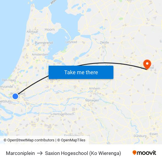 Marconiplein to Saxion Hogeschool (Ko Wierenga) map