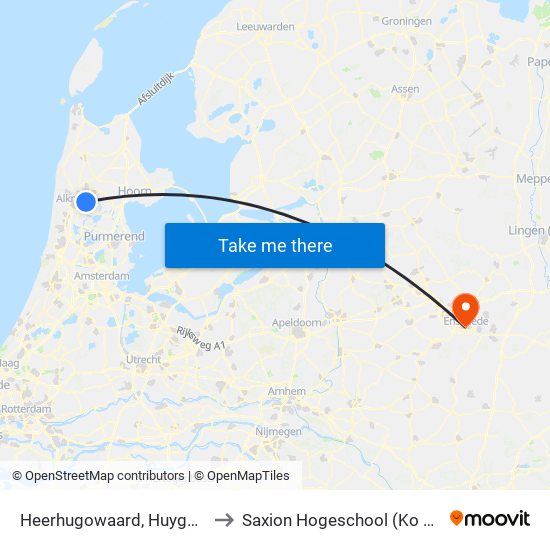 Heerhugowaard, Huygendijkbos to Saxion Hogeschool (Ko Wierenga) map