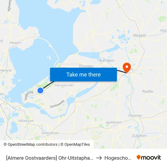 [Almere Oostvaarders] Ohr-Uitstaphalte Voorzijde, Busstrook Ambonstraat to Hogeschool Windesheim map