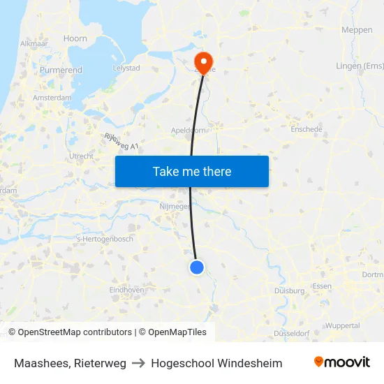 Maashees, Rieterweg to Hogeschool Windesheim map