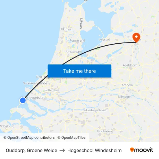 Ouddorp, Groene Weide to Hogeschool Windesheim map