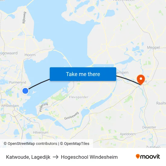 Katwoude, Lagedijk to Hogeschool Windesheim map