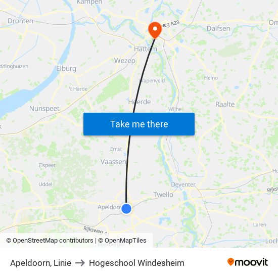 Apeldoorn, Linie to Hogeschool Windesheim map