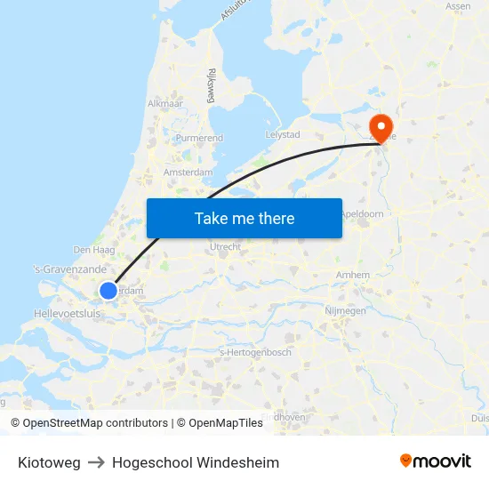 Kiotoweg to Hogeschool Windesheim map