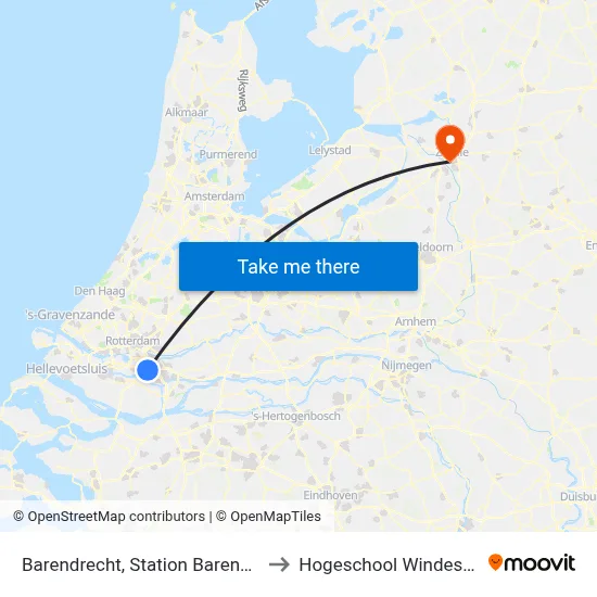 Barendrecht, Station Barendrecht to Hogeschool Windesheim map