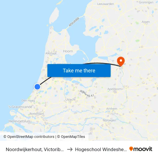 Noordwijkerhout, Victoriberg to Hogeschool Windesheim map